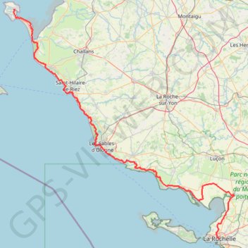 Itinéraire La Rochelle (17000), Charente-Maritime, Nouvelle-Aquitaine, France - Noirmoutier-en-l'Île (85330), Vendée, Pays de la Loire, France, distance, dénivelé, altitude, carte, profil, trace GPS