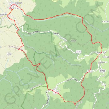Itinéraire Randonnée Coupe-Gorge - Ruisseau de Bansat, distance, dénivelé, altitude, carte, profil, trace GPS