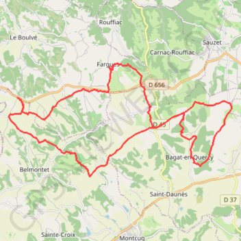Itinéraire Boucle de Bovila à Bagat-en-Quercy - Saint-Matré, distance, dénivelé, altitude, carte, profil, trace GPS