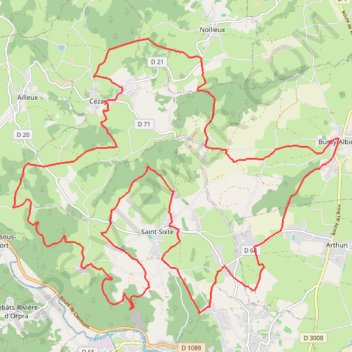 Itinéraire Téléthon - Grand parcours - Bussy-Albieux, distance, dénivelé, altitude, carte, profil, trace GPS