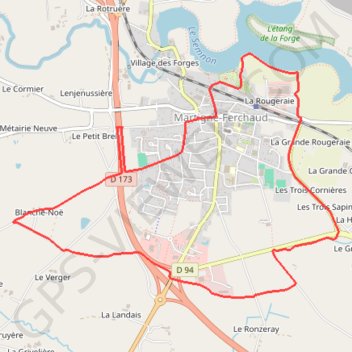 Itinéraire Le chemin de la goutte - Martigné-Ferchaud, distance, dénivelé, altitude, carte, profil, trace GPS