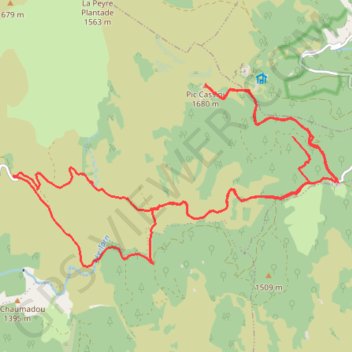 Itinéraire Mas de la Barque - pont du tarn et pic Cassini, distance, dénivelé, altitude, carte, profil, trace GPS