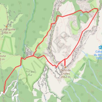 Itinéraire Dent de Crolles, distance, dénivelé, altitude, carte, profil, trace GPS
