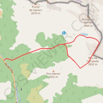 Itinéraire Pic d'Espade par Trigoniero, distance, dénivelé, altitude, carte, profil, trace GPS