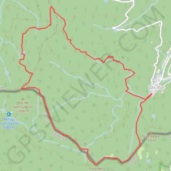 Itinéraire Grotte des Trabucayres - Pic des Salines, distance, dénivelé, altitude, carte, profil, trace GPS