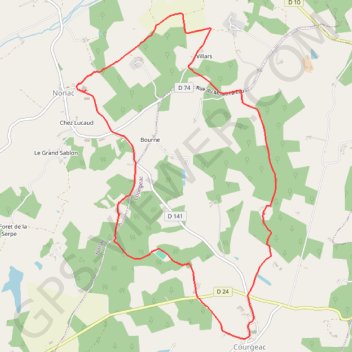 Itinéraire Balade autour de Nonac, distance, dénivelé, altitude, carte, profil, trace GPS