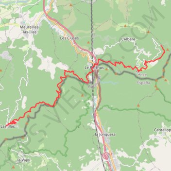 Itinéraire 66-171, distance, dénivelé, altitude, carte, profil, trace GPS