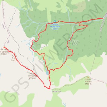Itinéraire Le pic des 3 seigneurs par l'étang bleu, distance, dénivelé, altitude, carte, profil, trace GPS
