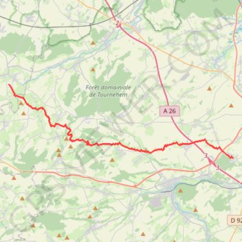 Itinéraire 4 De Licques à Wisques, distance, dénivelé, altitude, carte, profil, trace GPS
