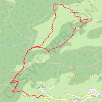 Itinéraire Croix et Frêtes de Colomban, distance, dénivelé, altitude, carte, profil, trace GPS