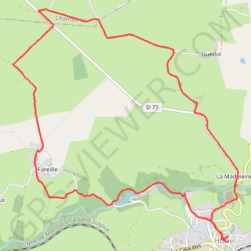 Itinéraire Huriel LA Brande des Mottes JFN, distance, dénivelé, altitude, carte, profil, trace GPS