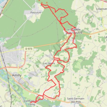 Itinéraire Conflans-sur-Loing, distance, dénivelé, altitude, carte, profil, trace GPS
