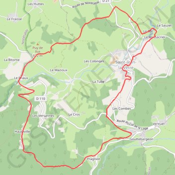 Itinéraire Ventuel - Saint-Jean-La-Vêtre, distance, dénivelé, altitude, carte, profil, trace GPS