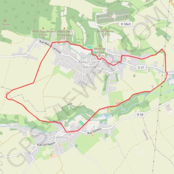 Itinéraire Souchez-Carency-Ablain Saint Nazaire, distance, dénivelé, altitude, carte, profil, trace GPS