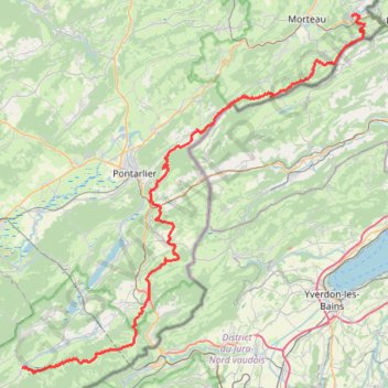 Itinéraire Grande Traversée du Jura (GTJ) - Randonnée de Villers-le-Lac à Mouthe (Doubs), distance, dénivelé, altitude, carte, profil, trace GPS