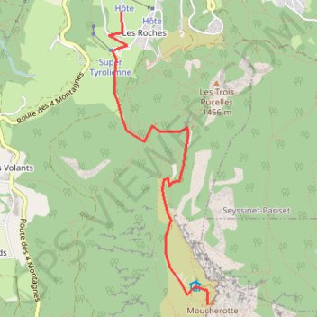 Itinéraire Le Moucherotte depuis Saint Nizier, distance, dénivelé, altitude, carte, profil, trace GPS