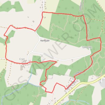 Itinéraire Chemin de Cran, Treffléan, distance, dénivelé, altitude, carte, profil, trace GPS