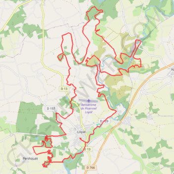 Itinéraire Rando Loyat, distance, dénivelé, altitude, carte, profil, trace GPS