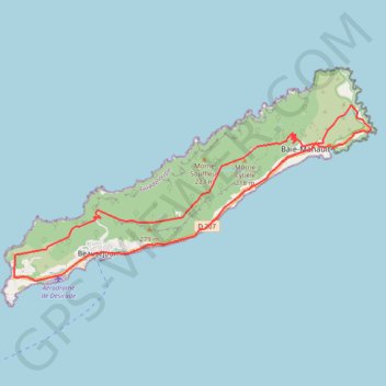 Itinéraire L'île de La Désirade, distance, dénivelé, altitude, carte, profil, trace GPS