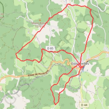 Itinéraire Estivareilles, distance, dénivelé, altitude, carte, profil, trace GPS