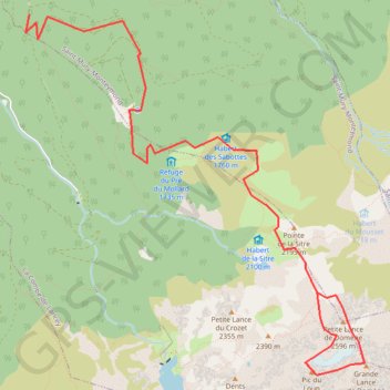 Itinéraire Grande Lance de Domène, distance, dénivelé, altitude, carte, profil, trace GPS
