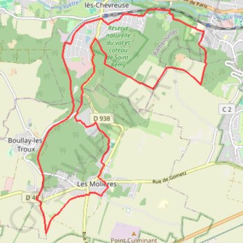 Itinéraire Les Molières, distance, dénivelé, altitude, carte, profil, trace GPS