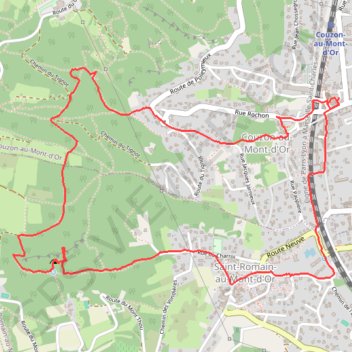 Itinéraire Couzon-au-Mont-d'Or, distance, dénivelé, altitude, carte, profil, trace GPS