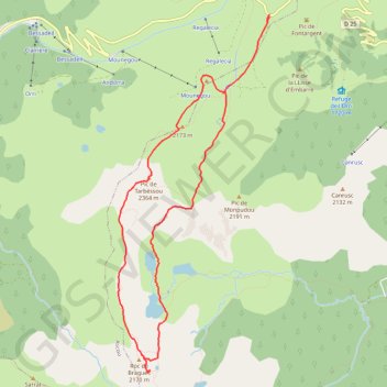 Itinéraire Pic du Trabésou, distance, dénivelé, altitude, carte, profil, trace GPS