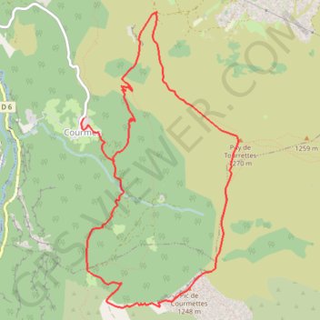 Itinéraire Puy de Tourrettes et Pic de Courmettes depuis Courmes, distance, dénivelé, altitude, carte, profil, trace GPS