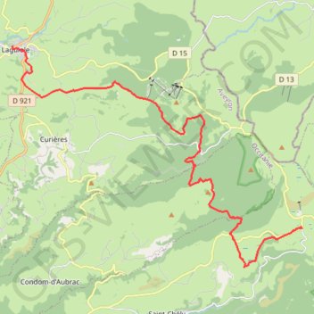 Itinéraire Tour des Monts d'Aubrac. D'Aubrac à Laguiole, distance, dénivelé, altitude, carte, profil, trace GPS