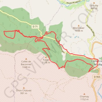 Itinéraire Comps-Le Siounet, distance, dénivelé, altitude, carte, profil, trace GPS