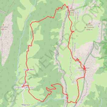 Itinéraire Trelod en Boucle, distance, dénivelé, altitude, carte, profil, trace GPS