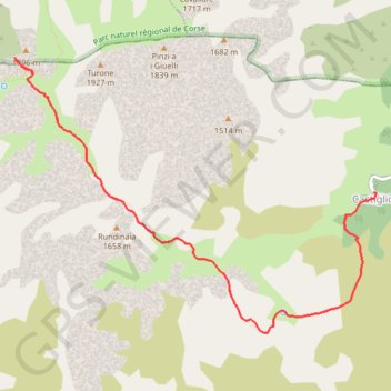 Itinéraire Grotte de Scaffa et Bocca Pastricciola, distance, dénivelé, altitude, carte, profil, trace GPS