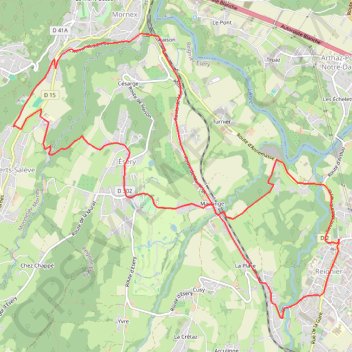 Itinéraire Circuit autour de Reignier, distance, dénivelé, altitude, carte, profil, trace GPS