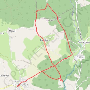 Itinéraire Pays de Craponne - Saint-Jean, distance, dénivelé, altitude, carte, profil, trace GPS