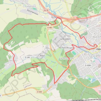 Itinéraire La Pierre Plate - Héricourt, distance, dénivelé, altitude, carte, profil, trace GPS