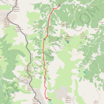 Itinéraire Villanova - Rifugio Granero, distance, dénivelé, altitude, carte, profil, trace GPS