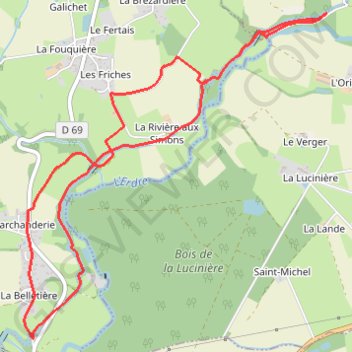 Itinéraire Les Arcades - Nort-sur-Erdre, distance, dénivelé, altitude, carte, profil, trace GPS