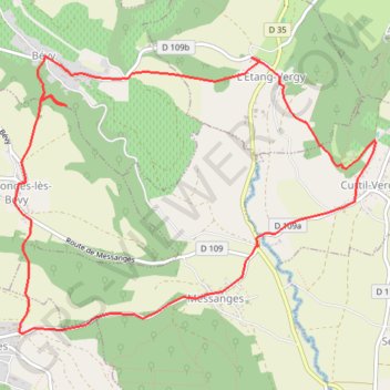 Itinéraire Le monde de Bévy, distance, dénivelé, altitude, carte, profil, trace GPS