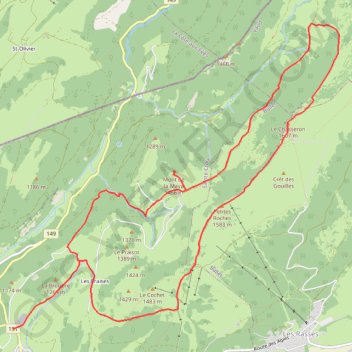 Itinéraire Le Chasseron depuis le col des Etroits-MNT, distance, dénivelé, altitude, carte, profil, trace GPS