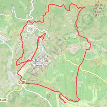 Itinéraire Les Baux - Baumayrane, distance, dénivelé, altitude, carte, profil, trace GPS