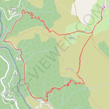 Itinéraire Montselgues - Chamier - Féreyrolles, distance, dénivelé, altitude, carte, profil, trace GPS