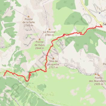 Itinéraire QUEYRAS - CEILLAC Saint VERAND - JOUR 1, distance, dénivelé, altitude, carte, profil, trace GPS