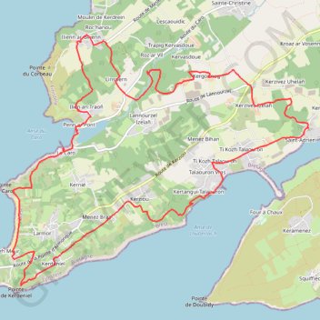 Itinéraire Du Port de Lauberlac'h au Port du Caro, distance, dénivelé, altitude, carte, profil, trace GPS