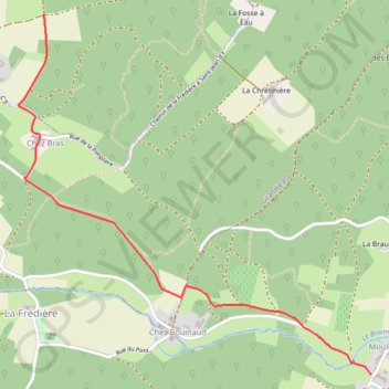 Itinéraire St Jean d'Angely - La Frédière, distance, dénivelé, altitude, carte, profil, trace GPS