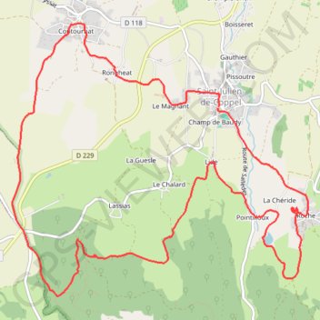 Itinéraire Saint Julien de Coppel, distance, dénivelé, altitude, carte, profil, trace GPS