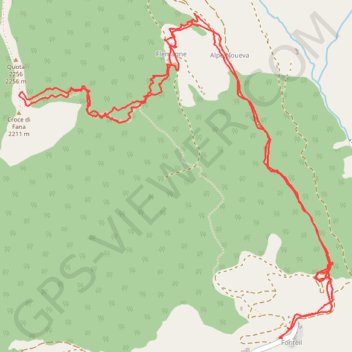 Itinéraire Croce di Fana, distance, dénivelé, altitude, carte, profil, trace GPS
