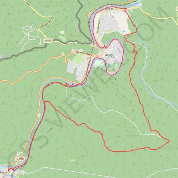 Itinéraire De Revin à Haybes par la voie verte, distance, dénivelé, altitude, carte, profil, trace GPS