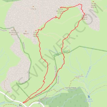 Itinéraire La Pointe de Chalune par le Col de Vésinaz, distance, dénivelé, altitude, carte, profil, trace GPS