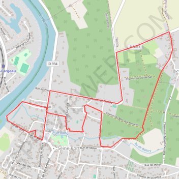 Itinéraire Seine-port, distance, dénivelé, altitude, carte, profil, trace GPS